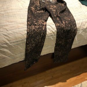 Metallic print jeans